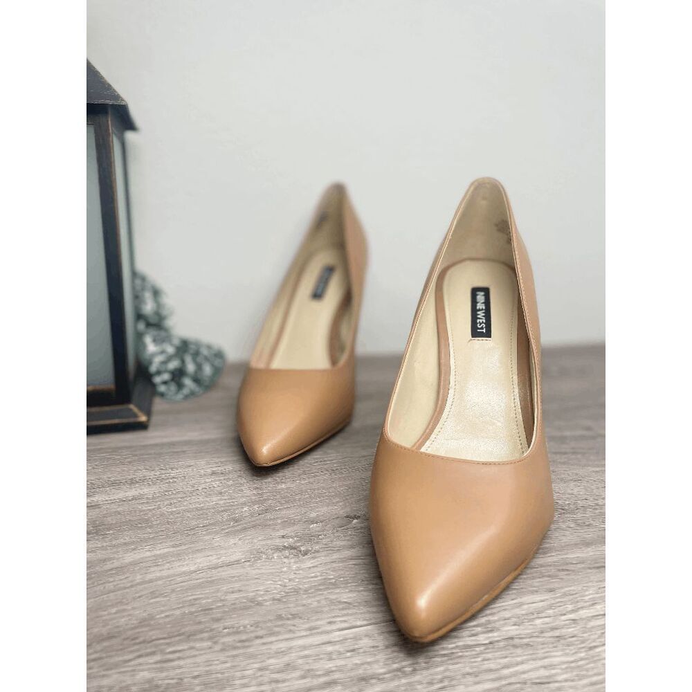Nine West Women's Tatiana Pointy Toe WIDE Pumps - Natural 9W